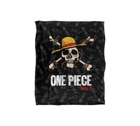 Netflix One Piece Jolly Roger Logo Officially Licensed Silky Touch Super Soft Throw Blanket 152 x 127 cm in White Netflix White 152 x 127 cm