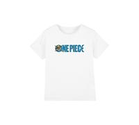 Netflix One Piece Luffy Jolly Roger Blue Logo Kids T-Shirt, White | Size: 9-11 Years Netflix White 9-11 Years