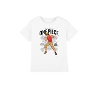 Netflix One Piece Luffy Piracy Forever Kids T-Shirt, White | Size: 9-11 Years Netflix White 9-11 Years