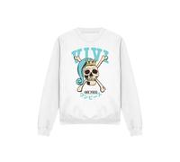 Netflix One Piece Princess Vivi Collegic Skull Sweatshirt, White | Size: Medium Netflix White M