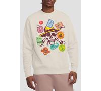 One Piece Skull Travel Stickers Unisex Sweatshirt, Natural, X-Large