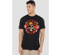 Netflix One Piece Straw Hat Crew Skull T-Shirt, Black | Size: Medium Netflix Black M