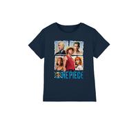 One Piece Boys Straw Hat Group Kids T-Shirt, Navy, 3-4 Years UK