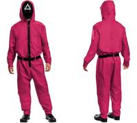 Netflix Squid Game Guard Tracksuit Fancy Dress for Adults, Officially Licensed, Squid Games Tracksuit, Detailed Design, Includes Full Jumpsuit and Mask, in size S/M and L/XL