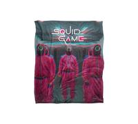 Netflix Squid Game Pink Guards Scene Officially Licensed Silky Touch Super Soft Throw Blanket 152 x 127 cm in White Netflix White 152 x 127 cm