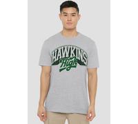 Netflix Stranger Things Hawkins High Logo T-Shirt, Athletic Heather in Light Grey | Size: Small Netflix Light Grey S