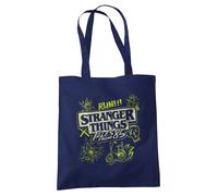 Netflix Stranger Things Tales From 85 Graffiti Glow Grocery Travel Reusable To in Navy Netflix Navy