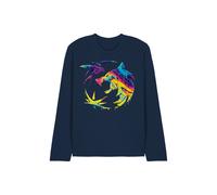 Netflix The Witcher Rainbow Paint Crest Long Sleeve T-Shirt, Navy | Size: Medium Netflix Navy M