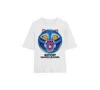 Netflix Women's Kpop Demon Hunters Cartoon Derpy Save The Date Oversized Tee, White | Size: XL Netflix White XL