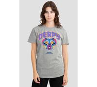 Netflix Women's Kpop Demon Hunters Derpy Collegic T-Shirt, Athletic Heather in Light Grey | Size: XL Netflix Light Grey XL