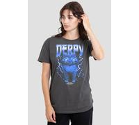 Netflix Women's Kpop Demon Hunters Derpy Tiger Lightning Band Tee T-Shirt, Charcoal | Size: Large Netflix Charcoal L