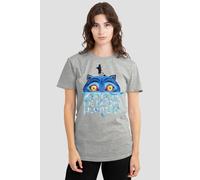 Netflix Women's Kpop Demon Hunters Derpy Tiger Sinking Logo T-Shirt, Athletic Heather in Light Grey | Size: 2XL Netflix Light Grey 2XL