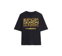 Netflix Women's Kpop Demon Hunters Golden Tour Countdown Oversized T-Shirt, Black | Size: Large Netflix Black L