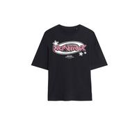 Netflix Women's Kpop Demon Hunters Huntrix Circle Logo Oversized T-Shirt, Black | Size: XL Netflix Black XL
