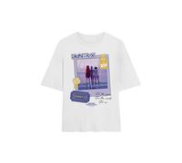 Netflix Women's Kpop Demon Hunters Huntrix Golden Tour Ticket Oversized T-Shirt, White | Size: Medium Netflix White M