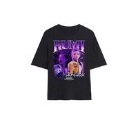 Netflix Women's Kpop Demon Hunters Huntrix Huntrx Rumi Bootleg Oversized Tee, Black | Size: Medium Netflix Black M