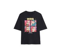 Netflix Women's Kpop Demon Hunters Huntrix Mira Chibi Boxes Oversized T-Shirt, Black | Size: Small Netflix Black S