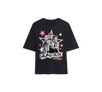 Netflix Women's Kpop Demon Hunters Huntrix Scrapbook Stars Oversized T-Shirt, Black | Size: Medium Netflix Black M