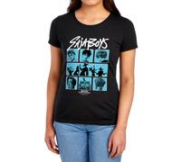 Netflix Women's Kpop Demon Hunters Saja Boys Posterized Squares Tee, Black | Size: Large Netflix Black L
