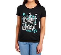 Netflix Women's Kpop Demon Hunters Saja Boys Scrapbook Stars Tee, Black | Size: Medium Netflix Black M