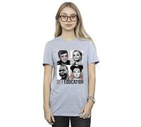 Netflix Women's Sex Education Class Photos Cotton Boyfriend T-Shirt in Grey | Size: 2XL Netflix Grey 2XL
