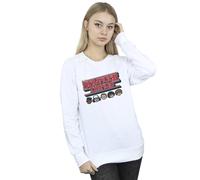 Netflix Women's Stranger Things Caricature Logo Sweatshirt in White | Size: Medium Netflix White M