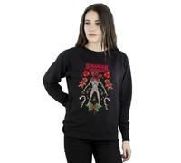 Netflix Women's Stranger Things Christmas Demogorgon Sweatshirt in Black | Size: 2XL Netflix Black 2XL