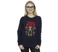 Netflix Women's Stranger Things Christmas Demogorgon Sweatshirt in Navy | Size: Large Netflix Navy L