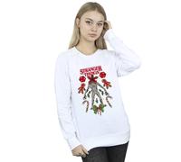 Netflix Women's Stranger Things Christmas Demogorgon Sweatshirt in White | Size: Large Netflix White L