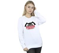 Netflix Women's Stranger Things Demogorgon Christmas Lights Sweatshirt in White | Size: 3XL Netflix White 3XL