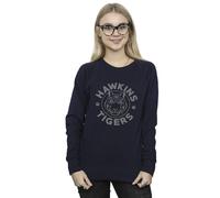 Netflix Women's Stranger Things Hawkins Grey Tiger Sweatshirt in Navy | Size: 2XL Netflix Navy 2XL