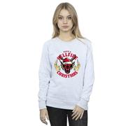 Netflix Women's Stranger Things Hellfire Christmas Sweatshirt in Grey | Size: Large Netflix Grey L