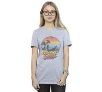 Netflix Women's Stranger Things LA Gradient Cotton Boyfriend T-Shirt in Grey | Size: XL Netflix Grey XL
