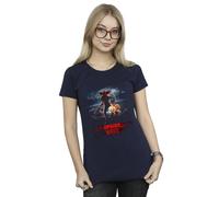 Netflix Women's Stranger Things Pumpkin Upside Down Cotton T-Shirt in Navy | Size: 2XL Netflix Navy 2XL