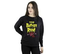 Netflix Women's Stranger Things You Better Run Sweatshirt in Black | Size: Large Netflix Black L