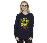 Netflix Women's Stranger Things You Better Run Sweatshirt in Navy | Size: Medium Netflix Navy M