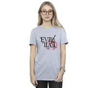 Netflix Women's The Witcher Evil Is Evil Cotton Boyfriend T-Shirt in Grey | Size: Small Netflix Grey S