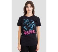 Netflix Women's The Witcher Graffiti Spray Crest T-Shirt, Black | Size: Small Netflix Black S