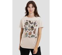 Netflix Women's The Witcher Monster Tattoo Flash T-Shirt, Natural in Beige | Size: Small Netflix Beige S