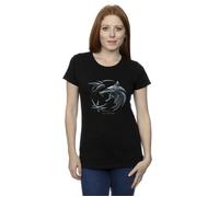 Netflix Women's The Witcher Wolf Logo Cotton T-Shirt in Black | Size: Small Netflix Black S