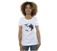 Netflix Women's The Witcher Wolf Logo Cotton T-Shirt in White | Size: Large Netflix White L