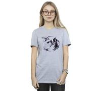 Netflix Women's The Witcher Wolf Logo Infill Cotton Boyfriend T-Shirt in Grey | Size: Small Netflix Grey S