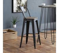 netfurniture Camden Metal Bar Stools (Set of 2) in Black netfurniture Black