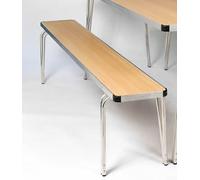 netfurniture Ceri Oak 6Ft Aluminium Framed Stacking Bench - Various Colours in Light Oak netfurniture Light Oak