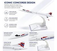 netfurniture Concorde Mini Jet Replica with Stand Aviation Gift by Authentic R M in White netfurniture White