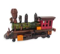 netfurniture Heritage Wooden Train Model - Handmade Vintage Display Piece in White netfurniture White