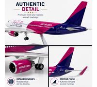 netfurniture Wizz Air Airbus A320 Model Plane 1:80 LED Light Up Aircraft Display 47cm in Grey netfurniture Grey