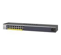 NETGEAR 18-Port Gigabit Ethernet Smart Managed Pro PoE Switch (GS418TPP) - with 16 x PoE+ @ 240W, 2 x 1G SFP, Desktop/Rackmount, and ProSAFE Lifetime Protection