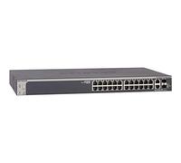 NETGEAR 28-Port Gigabit/10G Stackable Smart Managed Pro Switch (GS728TX) - with 2 x 10G Copper and 2 x 10G SFP+, Desktop/Rackmount, and ProSAFE Lifetime Protection