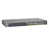 NETGEAR 28-Port Gigabit Ethernet PoE Smart Switch (GS728TP) - Optional Managed Cloud Insight Management, 24 x PoE+@ 190W, 4 x 1G SFP, Desktop or Rackmount and Lifetime Protection